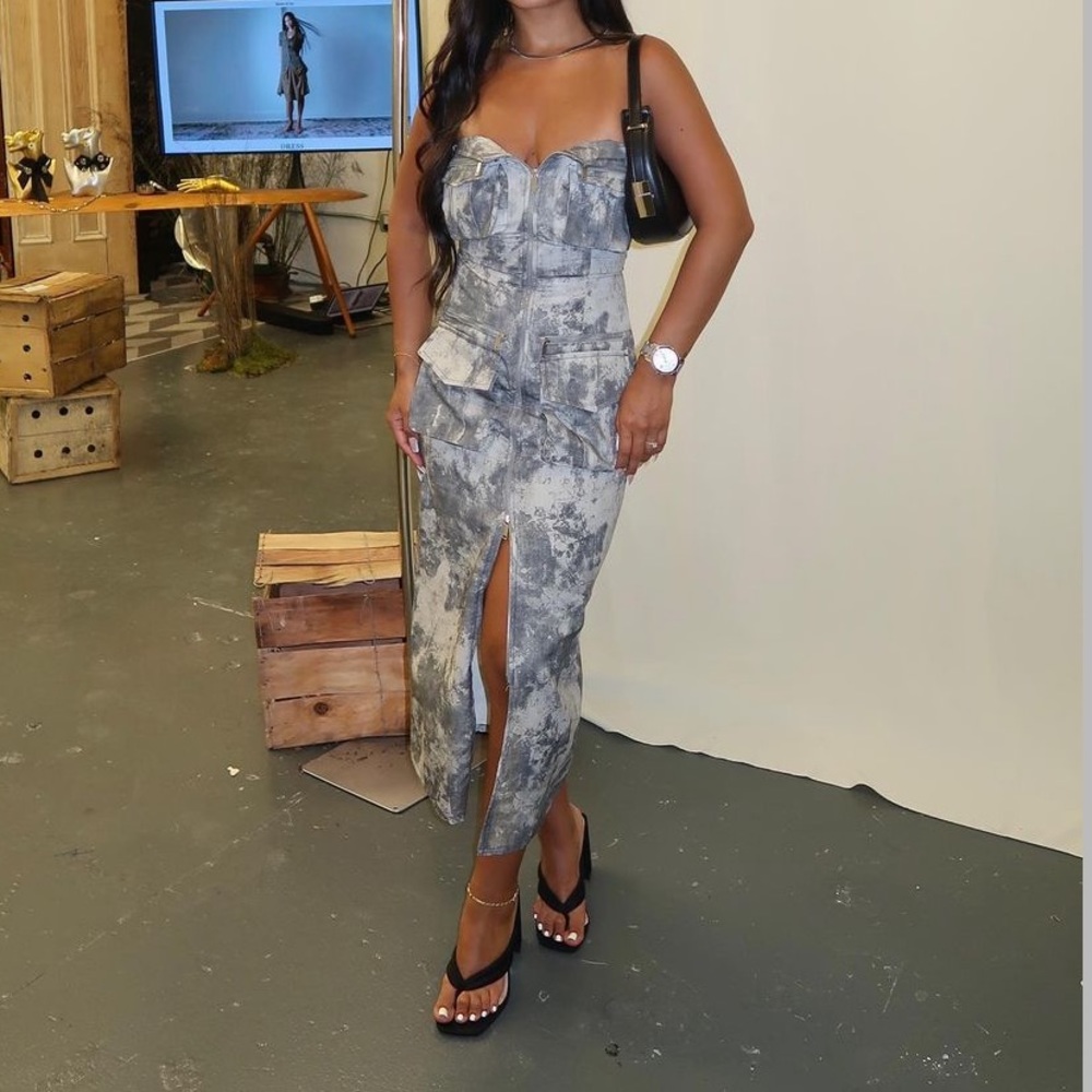 Zara printed cargo dress